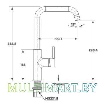 Смеситель Maxonor Pure Life PL4087-8 картинка 4